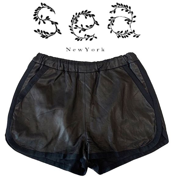 Sea Pants - SEA Shorts 2 Black Leather High Rise